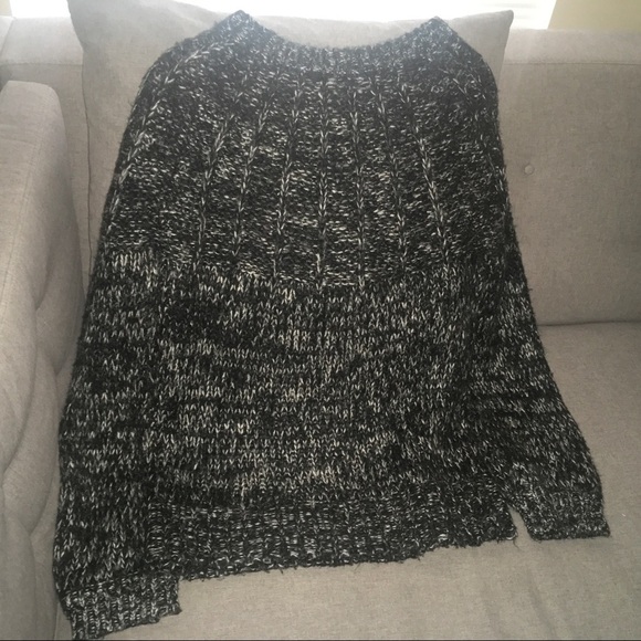 Promesa soft sweater loosely knit see thru crewneck black grey white mul… - Picture 2 of 13